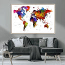 World Map Canvas Print – Detailed Map of the World Wall Art