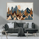 Abstract Wood Panel Effect Mountain Range Top Wall Art
