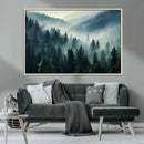 Captivating Misty Forest Wall Art Premium Canvas Print a