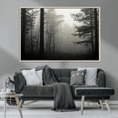 Misty Forest Wall Art Premium Canvas Print a Foggy and