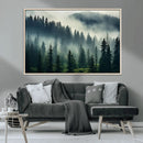 Captivating Misty Forest Wall Art Premium Canvas Print a