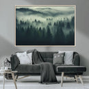 Misty Forest Wall Art Premium Canvas Print a Foggy and