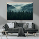 Captivating Misty Forest Wall Art Premium Canvas Print,
