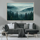 Captivating Misty Foggy Forest Wall Art Premium Canvas Print