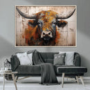 Scottish Highland Cow Cattle Art Print on Wood Style by MyGreatCanvas | Canvas Wall Art Prints | Photo Prints & Wall Decor