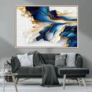 Gold Marble Art - Abstract Geode Gold And Blue Marble Shape