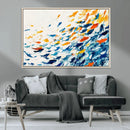 Abstract Fish Shoal Wall Art Canvas Print, Colorful Fish