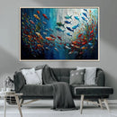 Modern Abstract Fish Shoal Wall Art Canvas Print, Colorful by MyGreatCanvas | Canvas Wall Art Prints | Photo Prints & Wall Decor