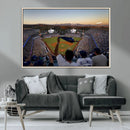 Dodger Stadium Sunset Game Triple Canvas Wall Art - Los