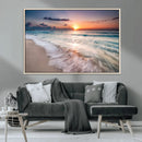 Sunset Beach Wall Art – Soothing Coastal Landscape, Ready to