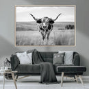 Texas Cow Longhorn Wall Art Canvas Print for Farm House Wall