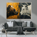 Bear and Bull Wall Art Canvas Print – Abstract Animal