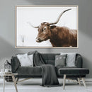 Rustic Bull Wall Art Canvas Print – Modern Longhorn