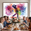 Colorful Golfer Swing Wall Art Canvas Print - Ready to Hang,