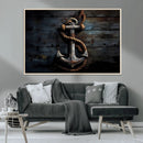 3 Panel Grunge Abstract Anchor Wall Art Canvas Print Set