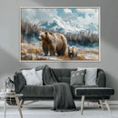 Bear and Baby Bear Wall Art Canvas Print