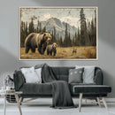 Rustic Grizzly 399 Bear Family Wall Art Canvas Print by MyGreatCanvas | Canvas Wall Art Prints | Photo Prints & Wall Decor
