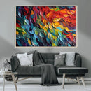 Vibrant Abstract Leaf Wall Art Canvas Print | Bold Colorful
