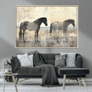 Vintage Horses Wall Art Canvas Print
