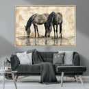 Chinese Style Abstract Black Horses Wall Art Canvas Print - by MyGreatCanvas | Canvas Wall Art Prints | Photo Prints & Wall Decor