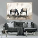 Chines Ink Style Vintage Horses Wall Art Canvas Print for by MyGreatCanvas | Canvas Wall Art Prints | Photo Prints & Wall Decor