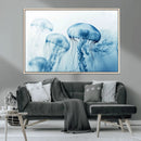 Blue Jellyfish Wall Art Canvas Print