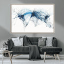 Flight Route Map Wall Art Canvas Print, Abstract Air Traffic