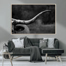 Cow Longhorn Wall Art | Black and White Print | Ready to by MyGreatCanvas | Canvas Wall Art Prints | Photo Prints & Wall Decor