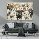 Texas Longhorn Wall Art Canvas Print – Herd Abstract Cow by MyGreatCanvas | Canvas Wall Art Prints | Photo Prints & Wall Decor