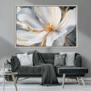 White and Gold Floral Canvas Wall Art - Framed and Ready to by MyGreatCanvas | Canvas Wall Art Prints | Photo Prints & Wall Decor