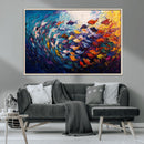 Vibrant Abstract Fish Swarm Art – Colorful Fish Inspired