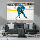 San Jose Sharks Ice Hockey Player Wall Art Canvas Print