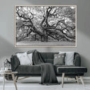 Black White Angel Oak Tree Wall Art - Timeless