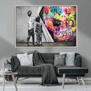 Banksy Print - Street Art Canvas Wall Art - Kids Revealing