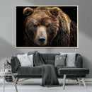 Grizzly Brown Bear Canvas Wall Art, Wildlife Animal Canvas