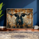Longhorn Wall Art – Rustic Western Bull Canvas Print, Modern