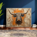 Abstract Cow Longhorn Bull Wall Art Canvas Print - Rustic by MyGreatCanvas | Canvas Wall Art Prints | Photo Prints & Wall Decor