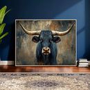 Texas Western Wall Art Canvas Print - Abstract Cow Longhorn by MyGreatCanvas | Canvas Wall Art Prints | Photo Prints & Wall Decor