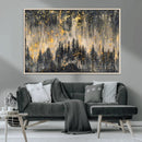 Golden Forest Abstract Wall Art | Dark Forest with Gold