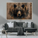 Rustic Grizzly 399 Wall Art | Triptych Canvas Print | Rustic