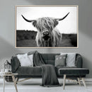 Highland Cow Wall Art | Black and White Farmhouse Decor |