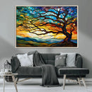 Vibrant Mosaic Tree of Life Wall Art | Stained Glass Style