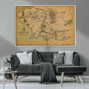 Middle Earth Map Canvas Wall Art – Vintage Fantasy Map
