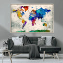 World Map Canvas Print – Framed Travel Map Wall Art for by MyGreatCanvas | Canvas Wall Art Prints | Photo Prints & Wall Decor