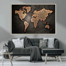 World Map Canvas Print – Framed Travel Map Wall Art for