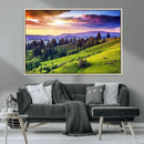 Green Hills and Sunset Wall Art Print - Scenic Landscape by MyGreatCanvas | Canvas Wall Art Prints | Photo Prints & Wall Decor