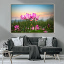 Pink Flower on the Mountain Canvas Print, Framed Pink Flower