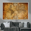 Vintage World Map Canvas Print – Antique Push Pin Travel by MyGreatCanvas | Canvas Wall Art Prints | Photo Prints & Wall Decor