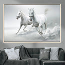 Large Wall Art Canvas Print – Beautiful Running White Horses