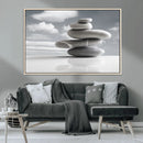 Still Life Black and White Zen Stones Wall Art Canvas,